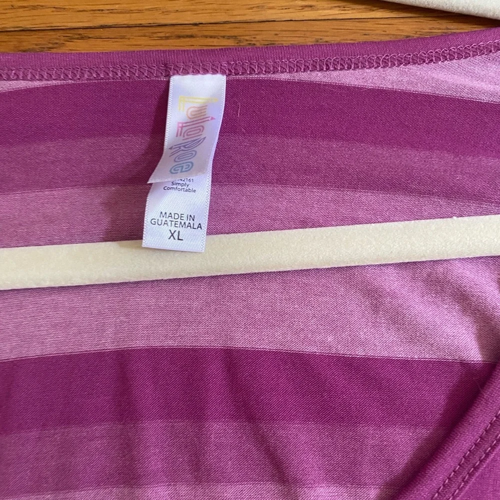 LuLaRoe Women’s Striped Long Sleeve Top – Pink Purple – NWT – Size XL - Picture 7 of 8